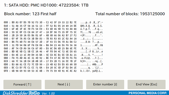 Viewing disk contents (after erasure)