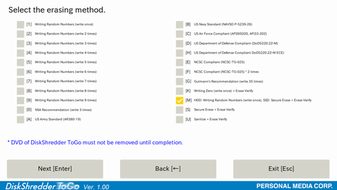 Confirm Target Disks for HDD and SSD 
